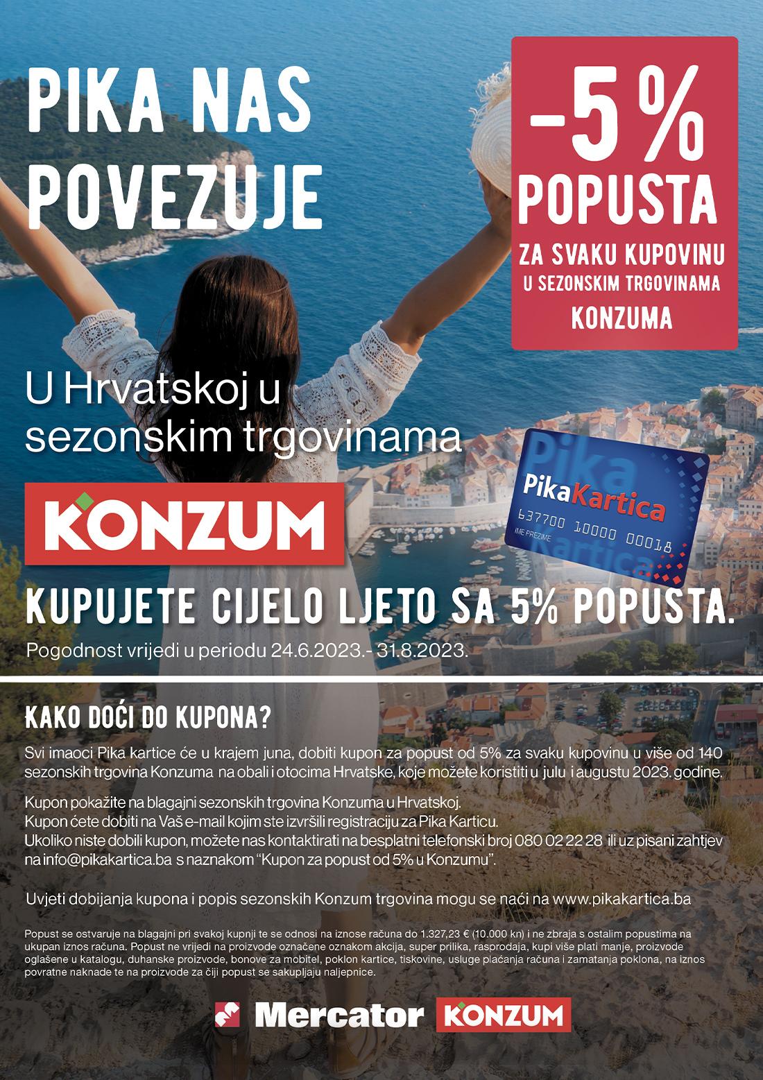 Plakat 5 popusta u Konzum web 2023